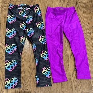 Pixielane Colorful Heart Print Kids Leggings 3T LIKE NEW
